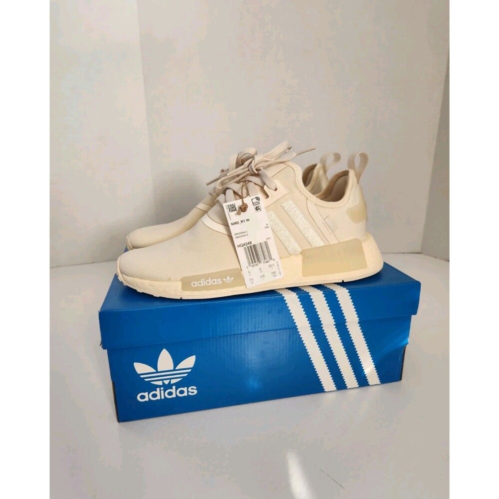 Adidas NMD R1 Women's Running Shoes Beige HQ4248 Size 7.5 New With Box